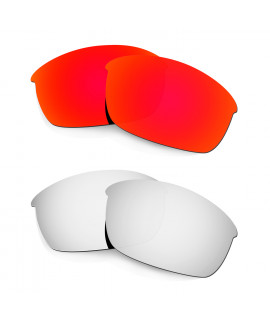 Hkuco Mens Replacement Lenses For Oakley Flak Jacket Red/Titanium Sunglasses